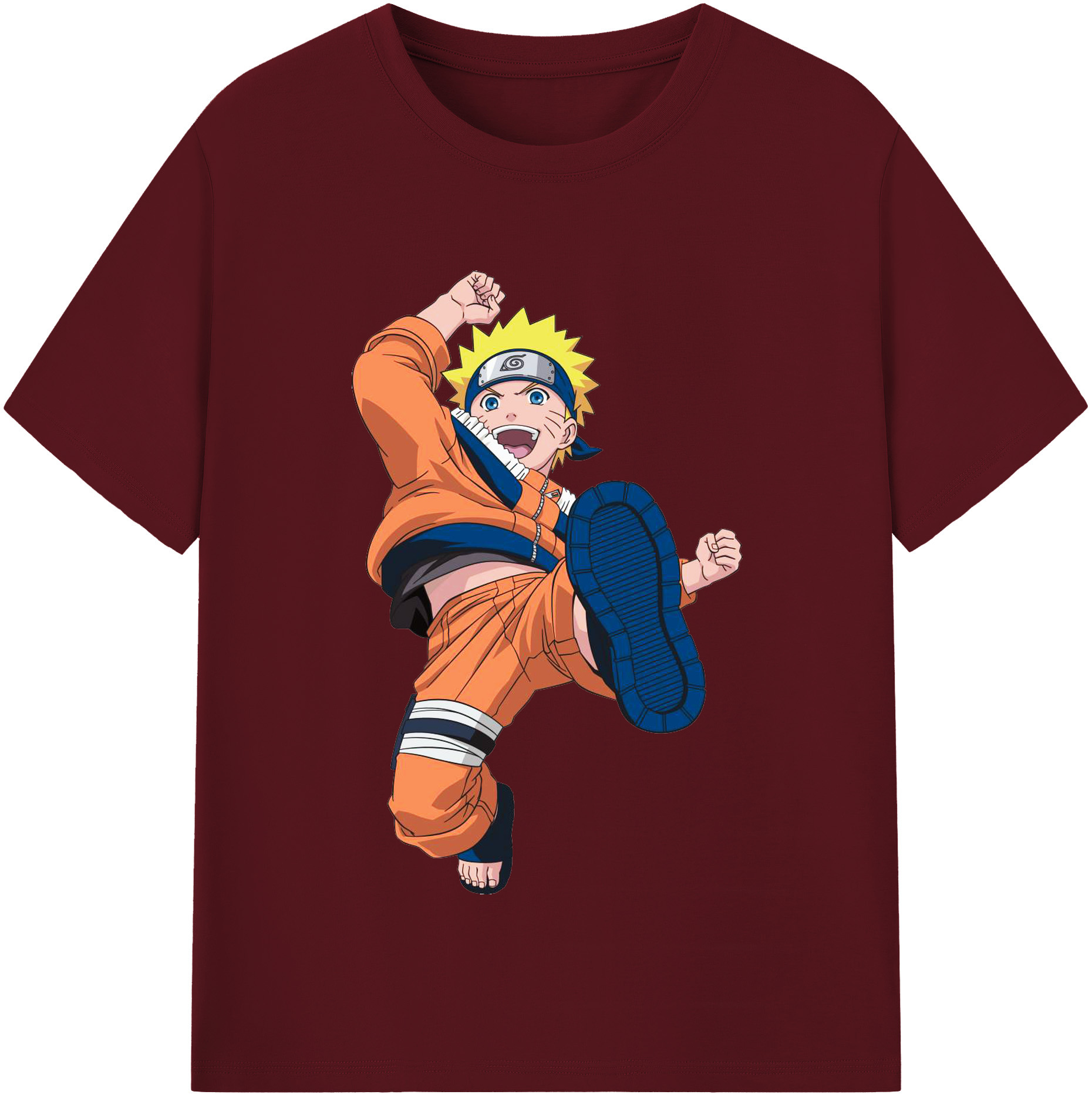 （画像用） NARUTO -ナルト- うずまき ナルト Uzumaki Naruto 綿100％半袖Tシャツ（フロントプリント）